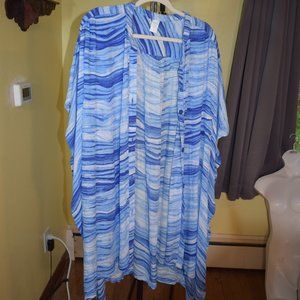 Blue Button Swim Cover up sz XL
